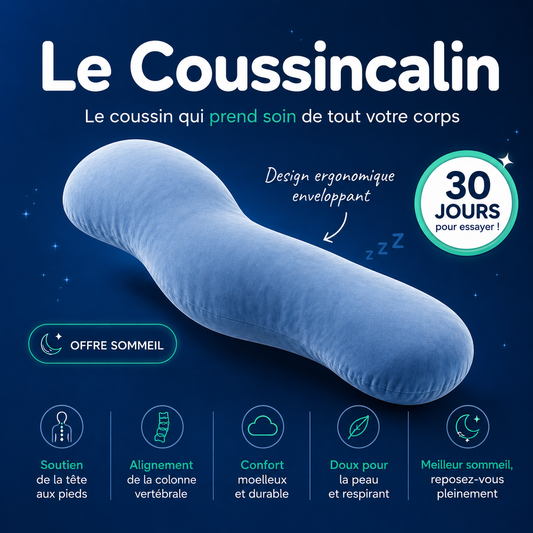 COUSSINCALIN™ — Le coussin ergonomique pensé pour dormir sur le côté
