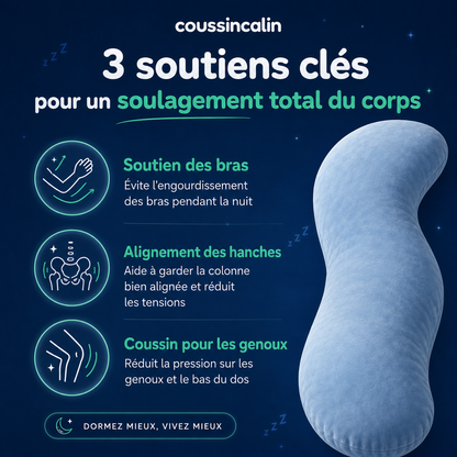 COUSSINCALIN™ — Le coussin ergonomique pensé pour dormir sur le côté
